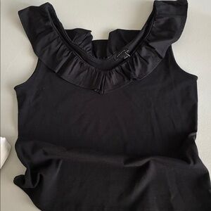 Ann Taylor Elegant Black Ruffle Top